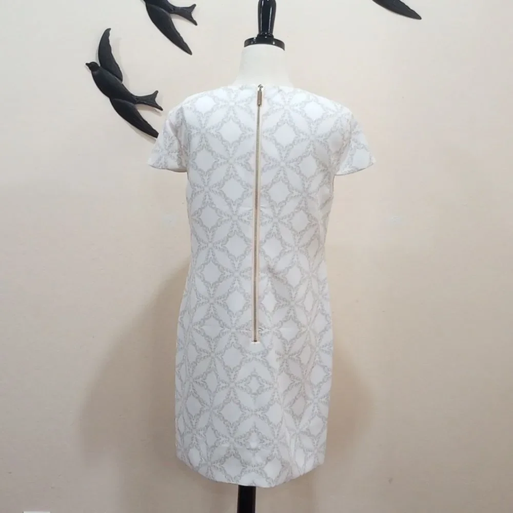 Ted Baker London Alila Cap Sleeve Sheath Dress Floral Pearl White Size 3 / 6 - 8 - Picture 10 of 14